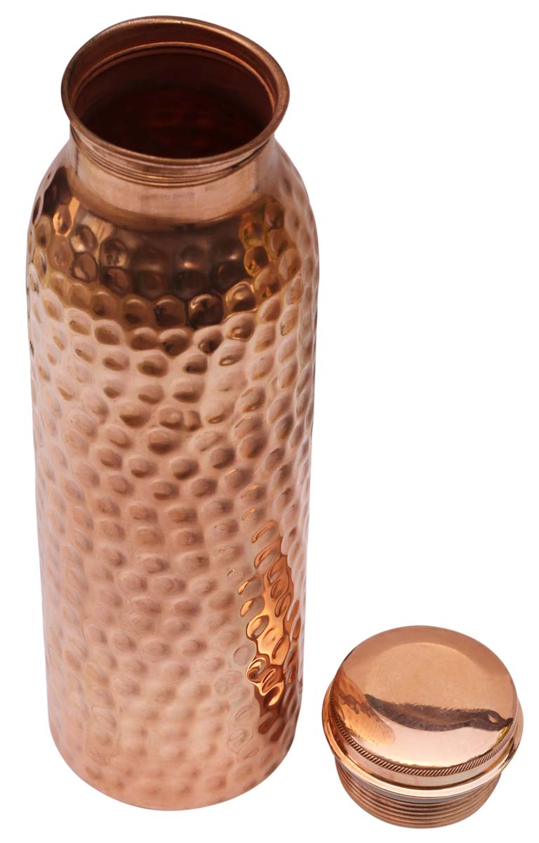 Wholesale Water Bottles – 10.5" Copper Water Bottle – Hammered Effect